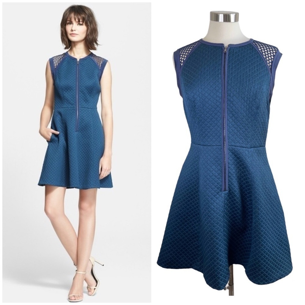 REBECCA TAYLOR Quilted Zip Front Dress size 10